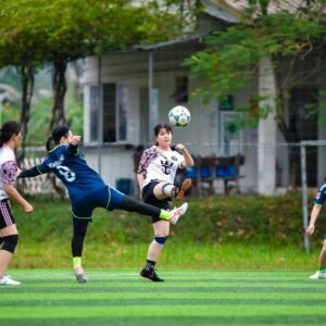 Custom soccer uniforms by Sialve in vibrant team colors on the pitch