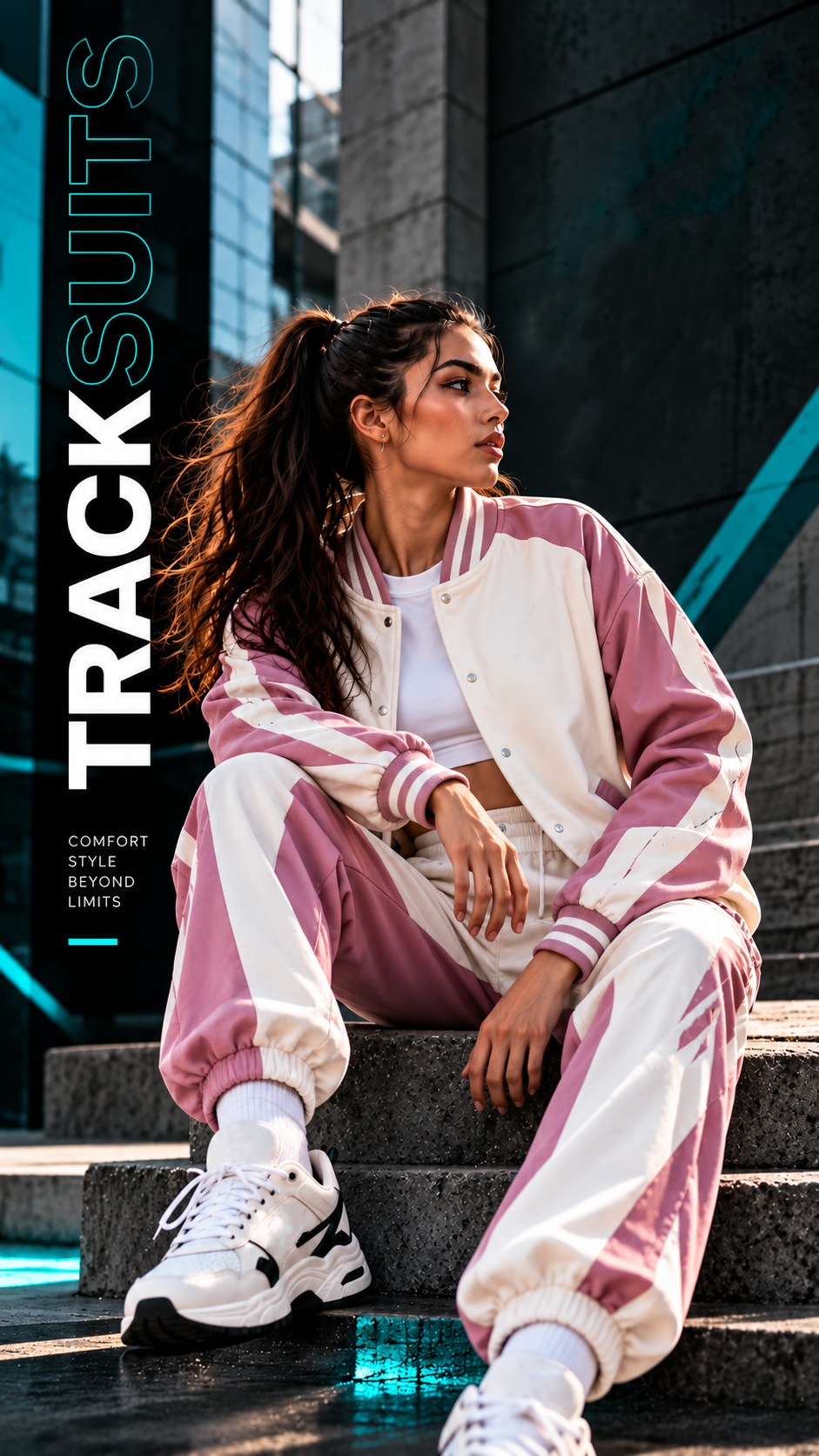 Teal Tracksuit Urban Editorial